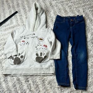 7 hello Kitty sweatshirt hoodie, Old Navy jegging like new denim jeans
